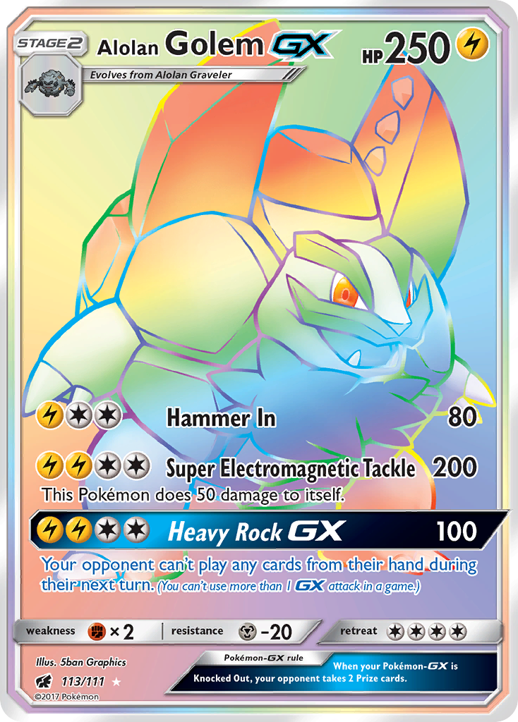 Alolan Golem-GX - 113/111 - Rare Secret
