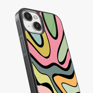 Abstract Grunge Waves Pattern Glass Case