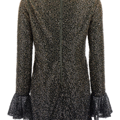 Rotate Birger Christensen Beaded Ls Mini Dress
