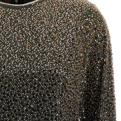 Rotate Birger Christensen Beaded Ls Mini Dress