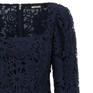 Rotate Birger Christensen 3d Lace Ls Mini Dress