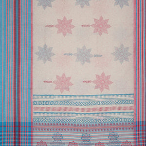 Hand block printed south cotton saree