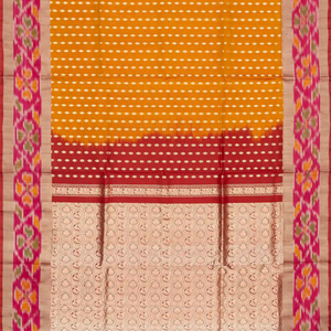 Mango Yellow Handloom Uppada Silk Saree With Floral Motifs