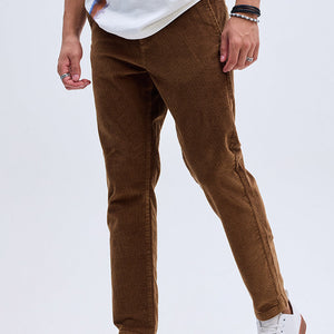 Brown Corduroy Slim Fit Trousers