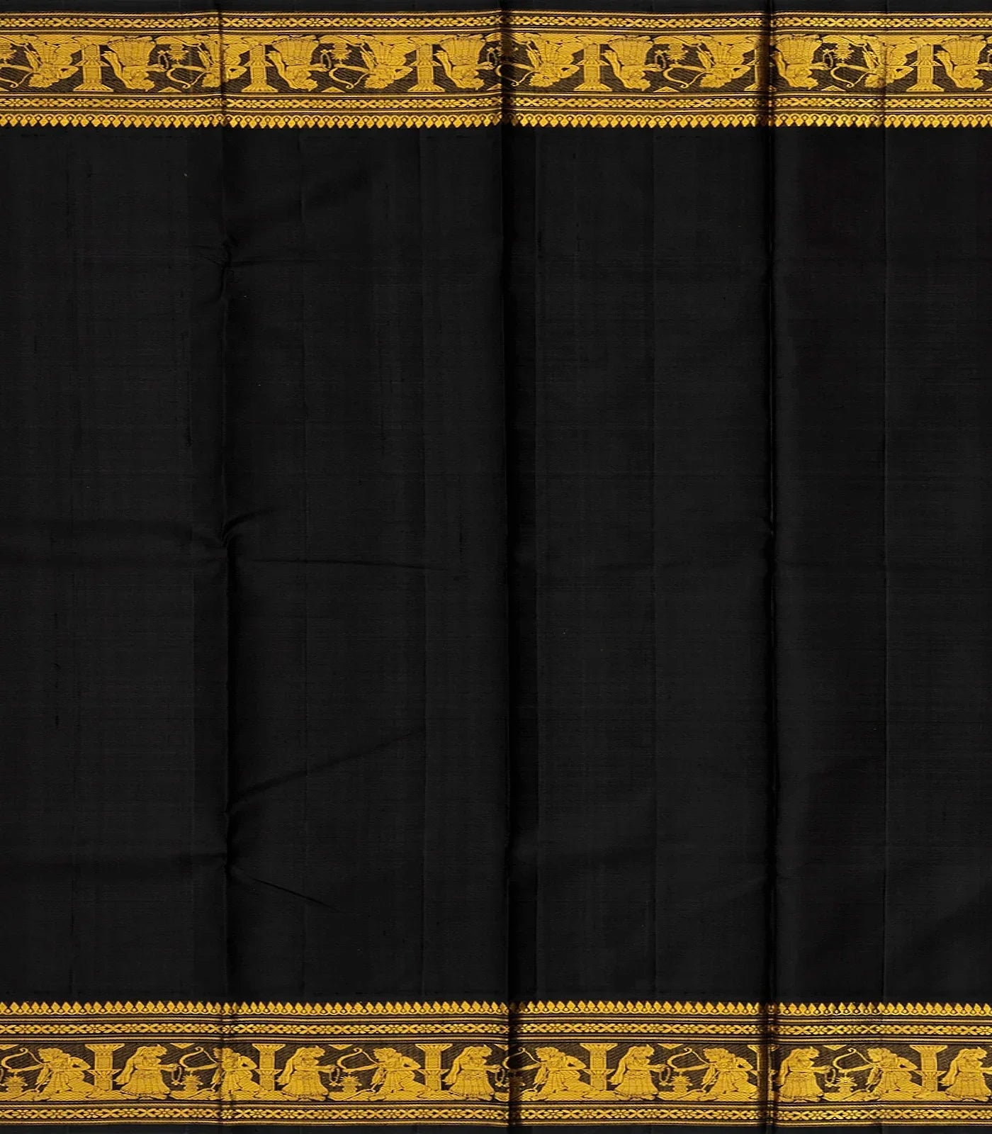 Pink Handloom Kanchipuram Korvai Silk Saree With Black Border