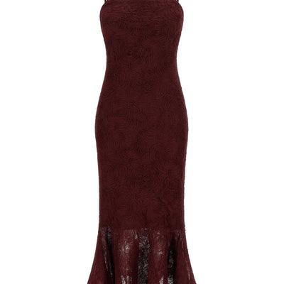 Rotate Birger Christensen Flower Mesh Flounce Dress