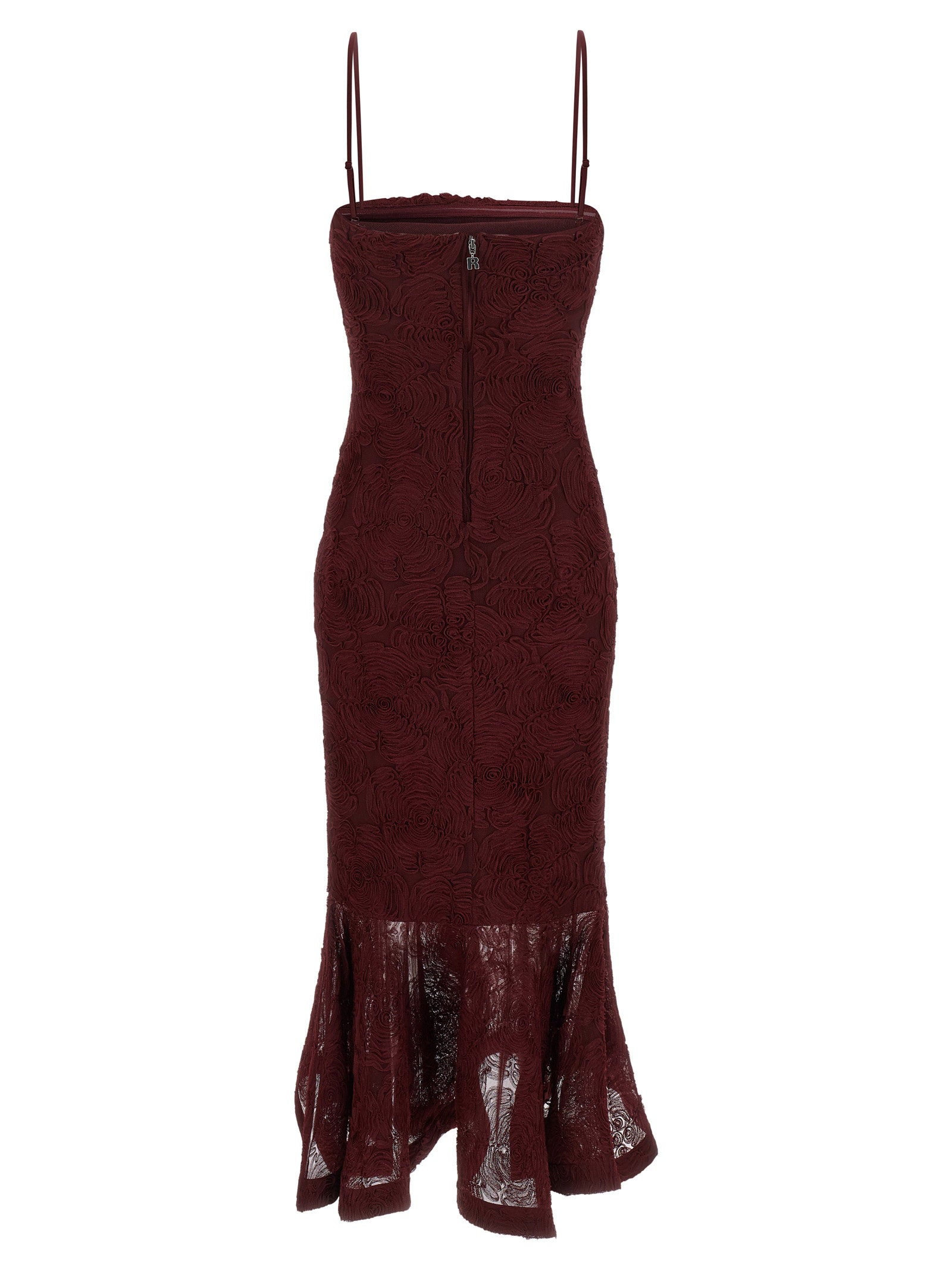 Rotate Birger Christensen Flower Mesh Flounce Dress