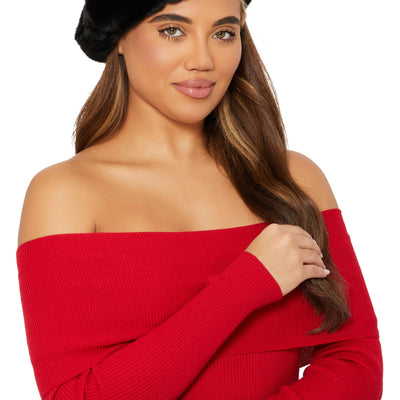 Faux Fur French Beret