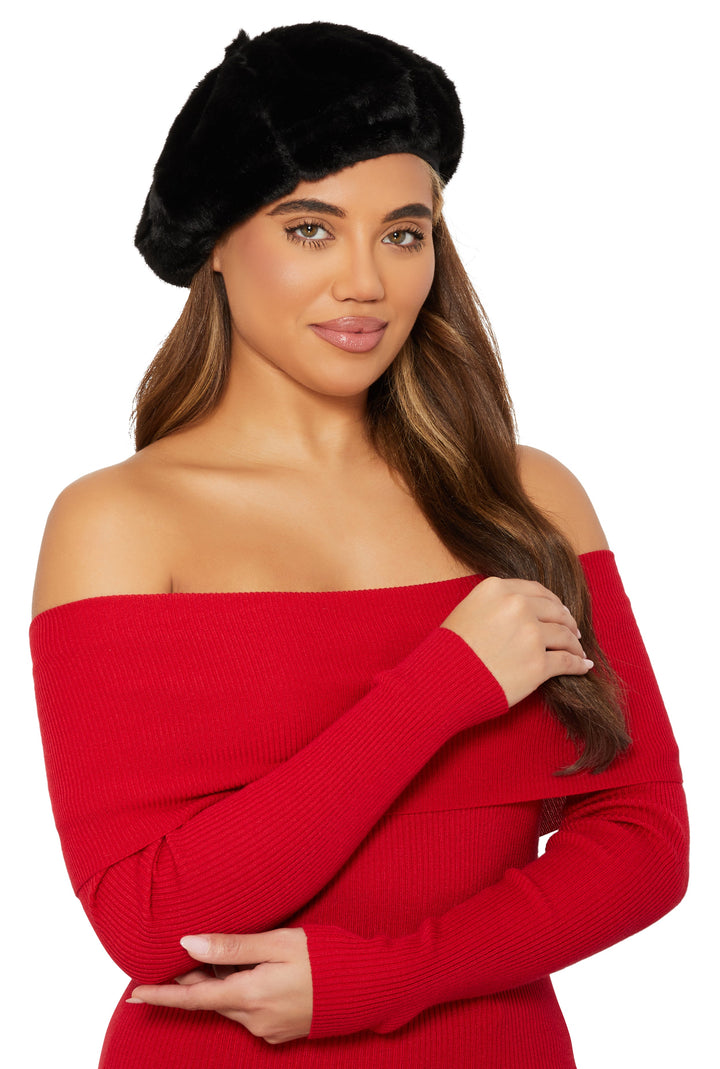 Faux Fur French Beret