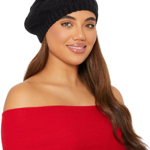 Pom Pom Knit Beret