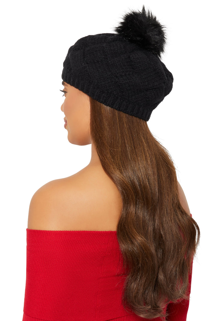 Pom Pom Knit Beret