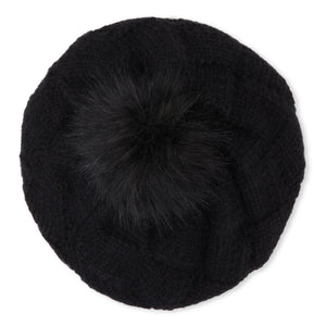 Pom Pom Knit Beret