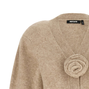 Rotate Birger Christensen 3d Flower Knit Cardigan
