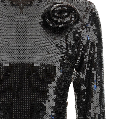 Rotate Birger Christensen Sequin Dress With Flower