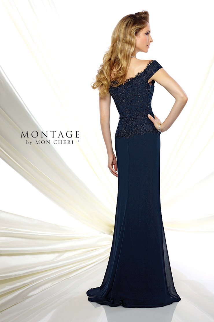 Montage 116937 Long Beaded Lace Fit Formal Dress