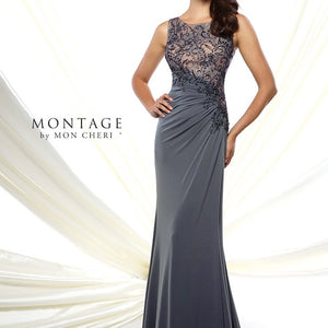 Montage 116947 Long Evening Lace A Line Mother of the Bride Dress