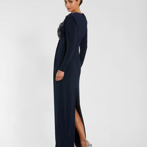 Mac Duggal 11850 Fitted Formal Long Sleeve Evening Dress