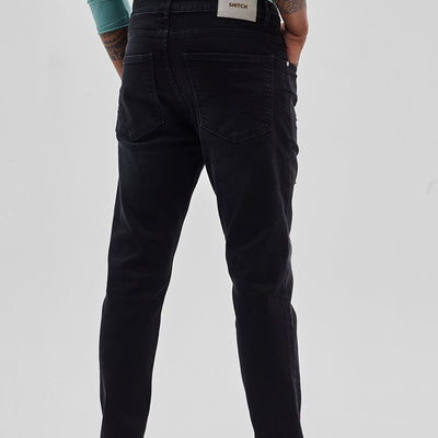 Black Distressed Slim Fit Jeans