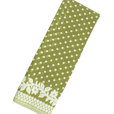 Cardamom Green Bengal Cotton Saree With Coin Motifs