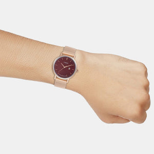 Empera Women Quartz Red Dial Analog Stainless Steel Watch TWEL12904