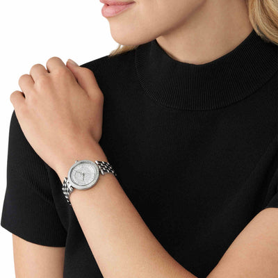 Darci Women Quartz Silver Dial Analog Stainless Steel Watch MK4591