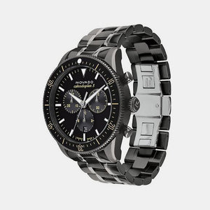 Calendoplan S Heritage Men Quartz Black Dial Chronograph Stainless Steel Watch 3650125