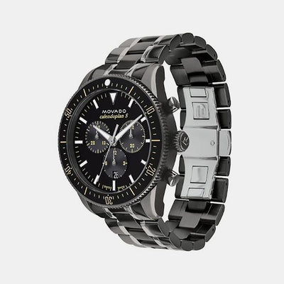 Calendoplan S Heritage Men Quartz Black Dial Chronograph Stainless Steel Watch 3650125