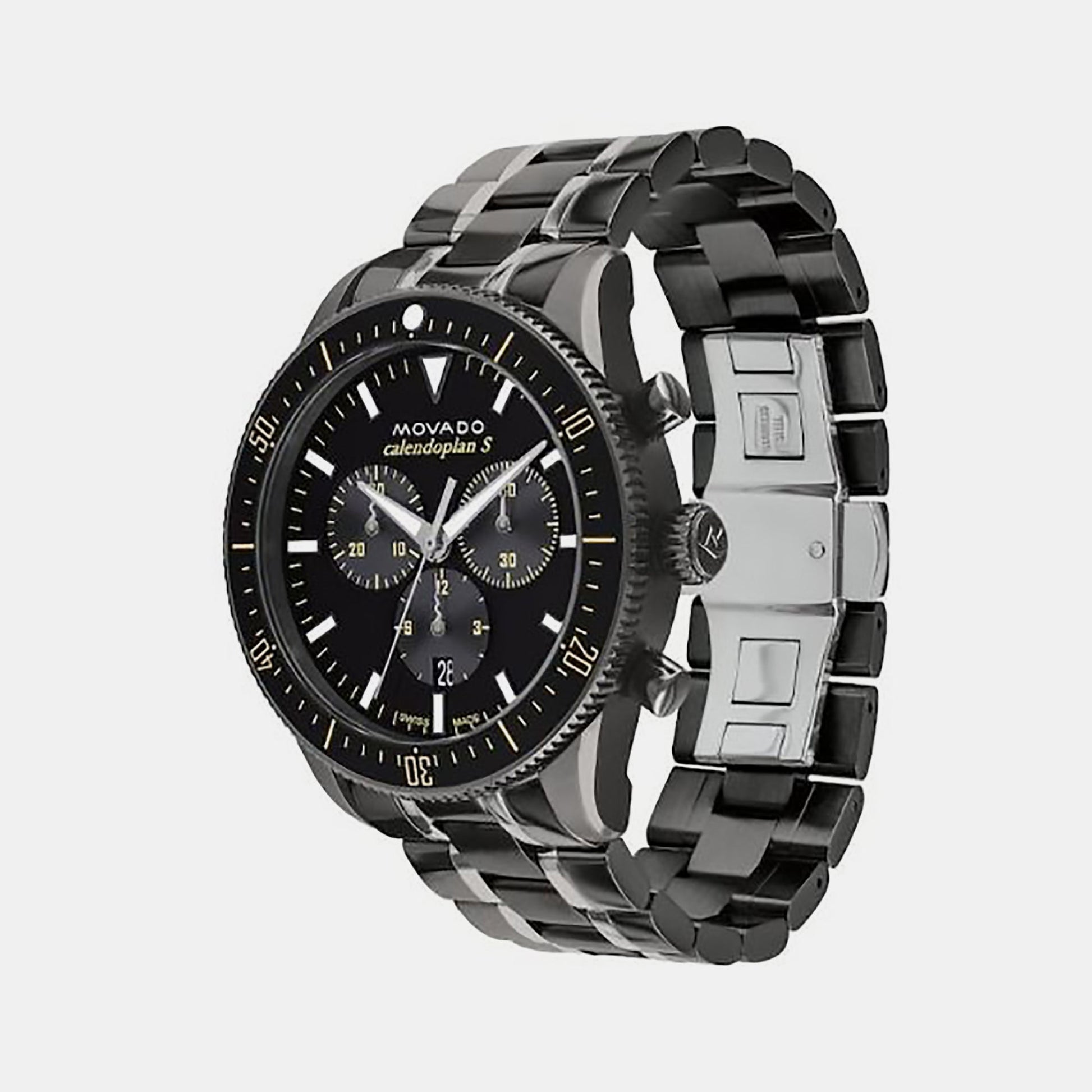 Calendoplan S Heritage Men Quartz Black Dial Chronograph Stainless Steel Watch 3650125