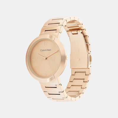 Ck Eccentric Unisex Quartz Rose Gold Dial Analog Stainless Steel Watch 25200291