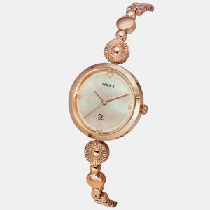 Fria Women Quartz Mother Of Pearl Dial Analog Brass Watch TWEL18201