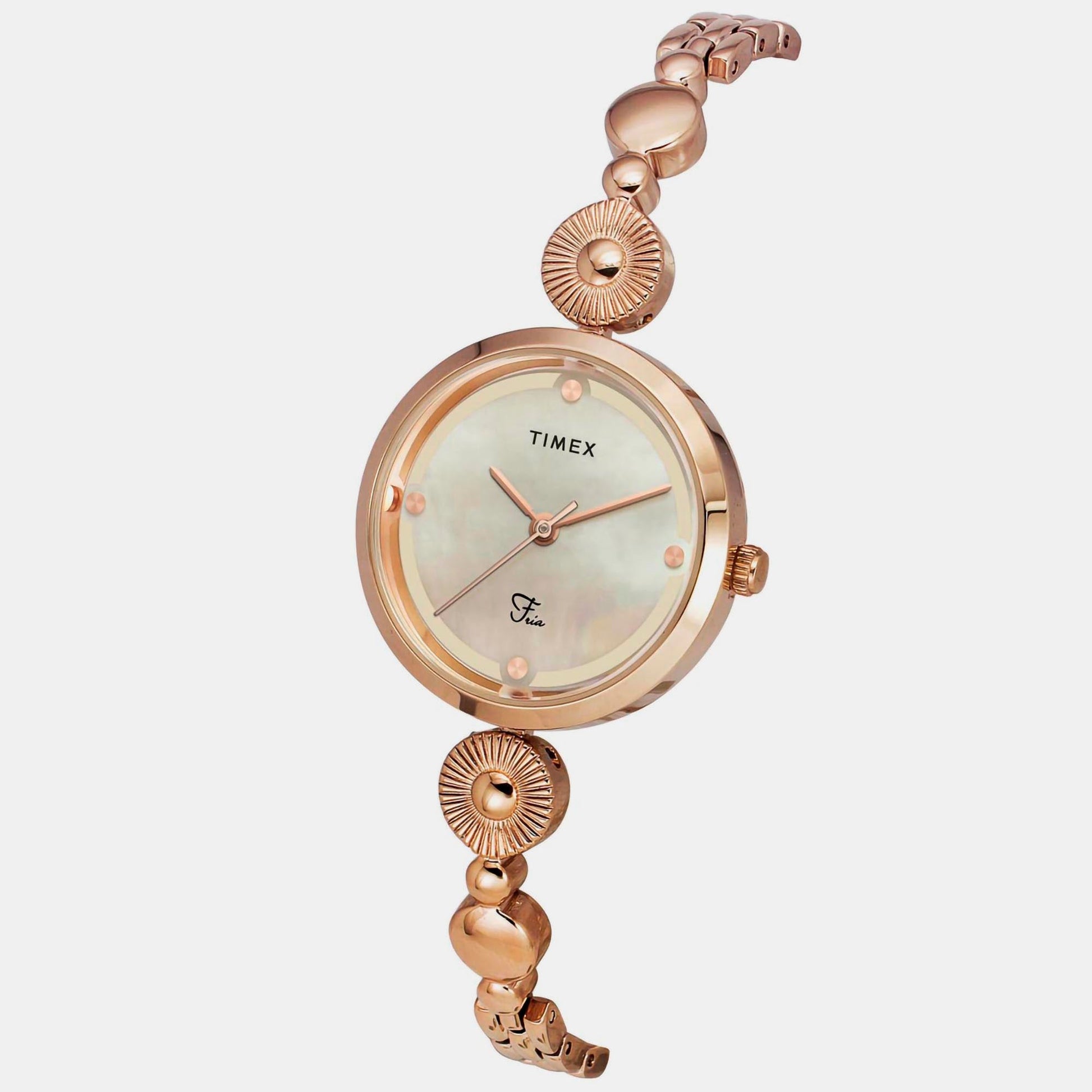 Fria Women Quartz Mother Of Pearl Dial Analog Brass Watch TWEL18201