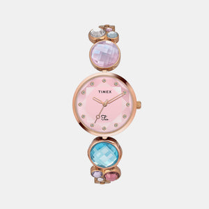 Fria Women Quartz Pink Dial Analog Brass Watch TWEL17001