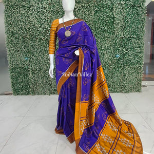 Indigo Blue Dolphin Designer Contemporary Silk Saree