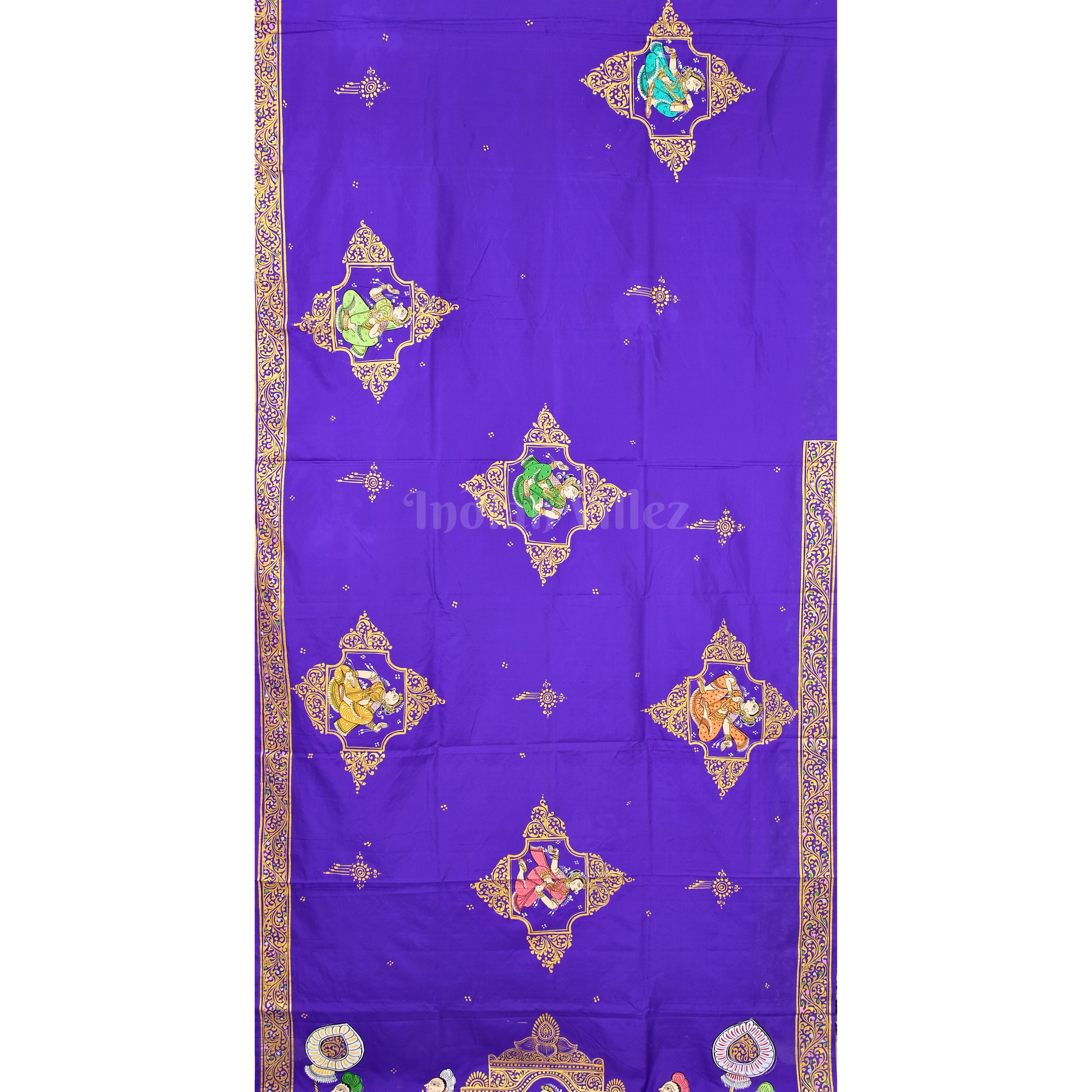 Blue Doli Barat With Nartaki Theme Pattachitra Saree