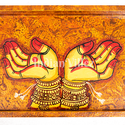 Mudra Pattachitra Hand-Painted Tray Coaster Set