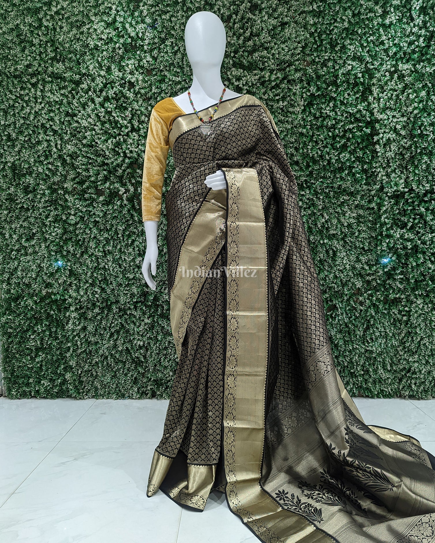 Black Pure Kanjivaram Silk Saree
