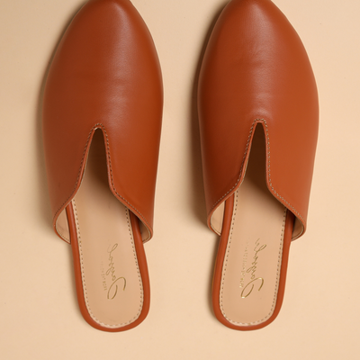 Coconut Shell Leather Mules