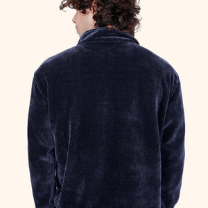CERISE CORD HALF ZIP - NAVY BLUE