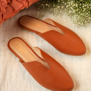 Coconut Shell Leather Mules