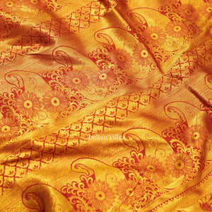 Exclusive Red With Golden Body Work Pure Kanjivaram Silk Saree