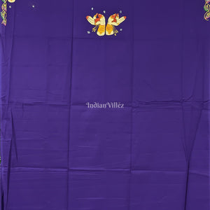 Violet Mudra Theme Pattachitra Kurti Cotton Dress Material