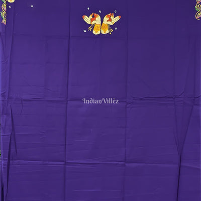 Violet Mudra Theme Pattachitra Kurti Cotton Dress Material
