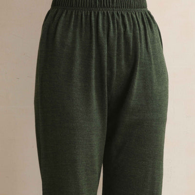 trueBrowns Green Kashmiri Woollen Jacket 3pc Set