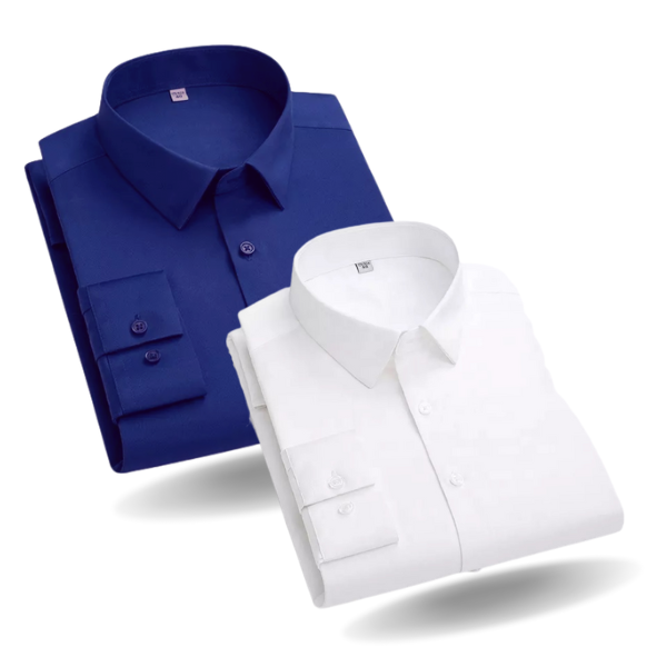 Combo of 2 Cotton Shirt for Man (Royal Blue and White)