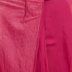 trueBrowns Pink Gold Metallic Ready To Wear Saree