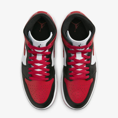 Jordan | AIR JORDAN 1 MID  { BLACK/GYM RED-WHITE