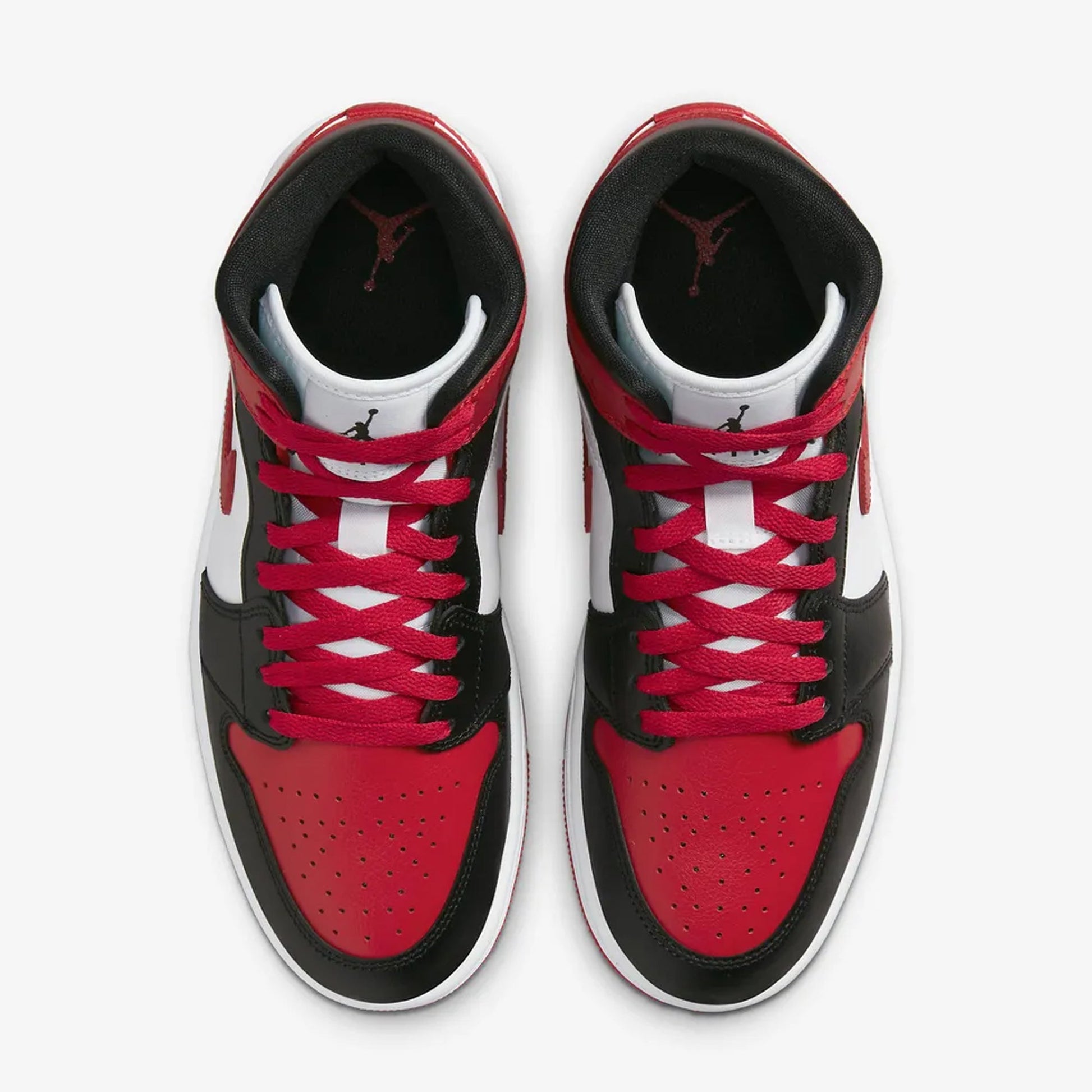 Jordan | AIR JORDAN 1 MID  { BLACK/GYM RED-WHITE