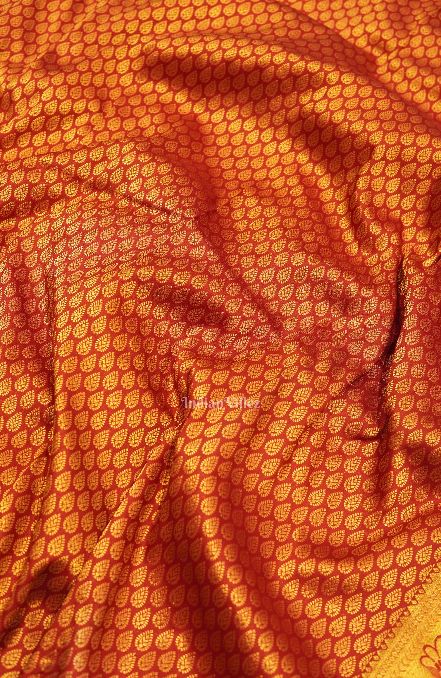 Exclusive Red With Golden Body Work Pure Kanjivaram Silk Saree