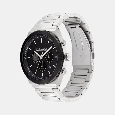Ck Fearless Men Quartz Black Dial Chronograph Stainless Steel Watch 25200301