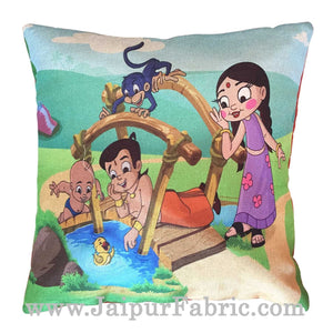 Jute Cushion Cover Digital Print Chota Bheem